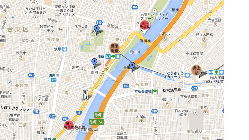 東京隅田川花火大會地圖