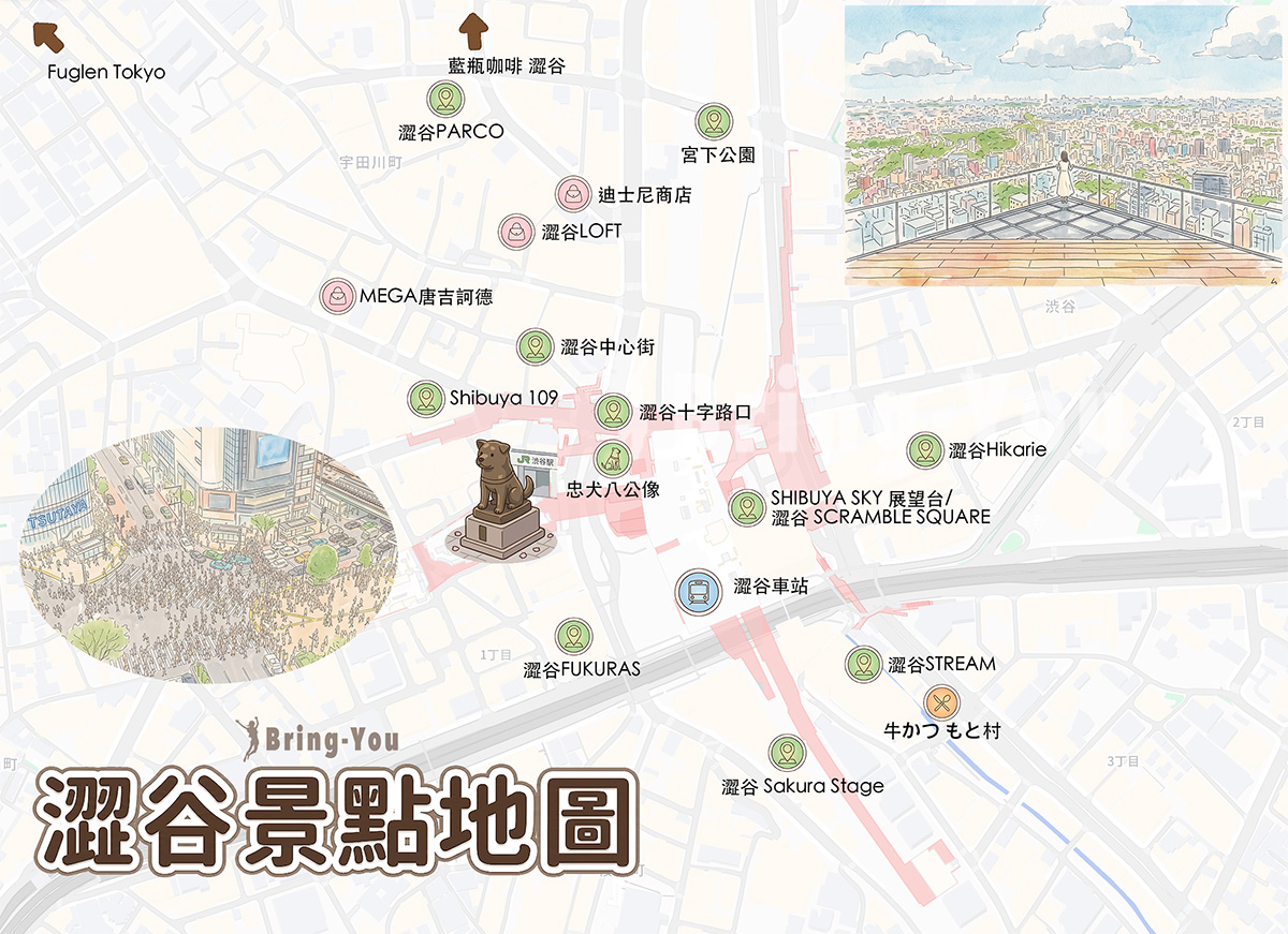 澀谷景點地圖