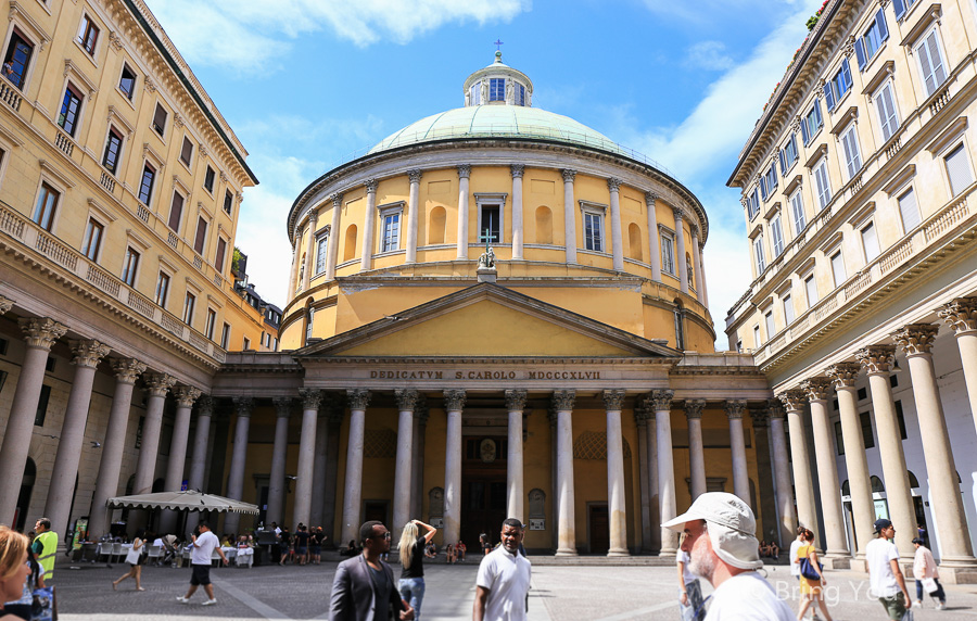艾曼纽二世回廊附近必逛|圣嘉禄堂(Basilica di San Carlo al Corso)