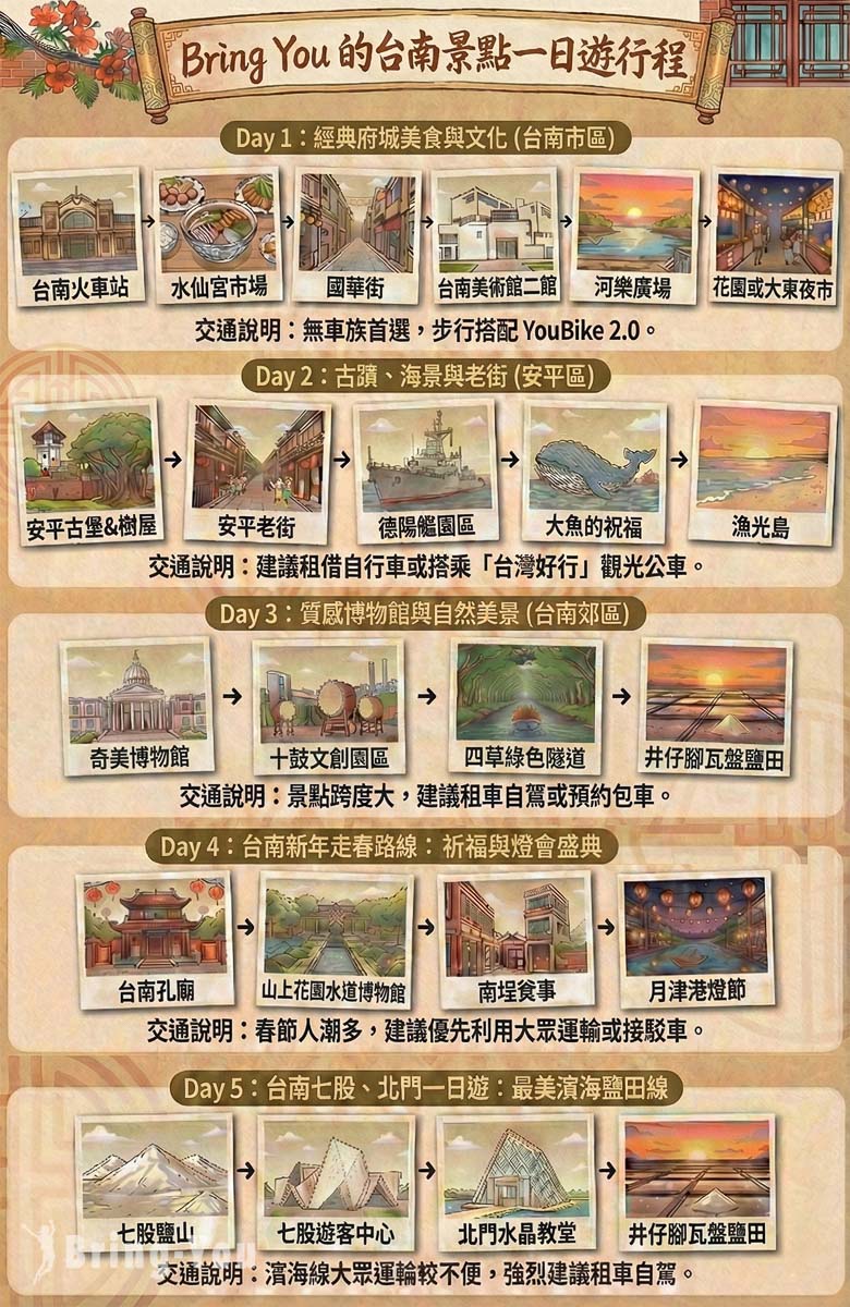 台南景點一日遊路線圖