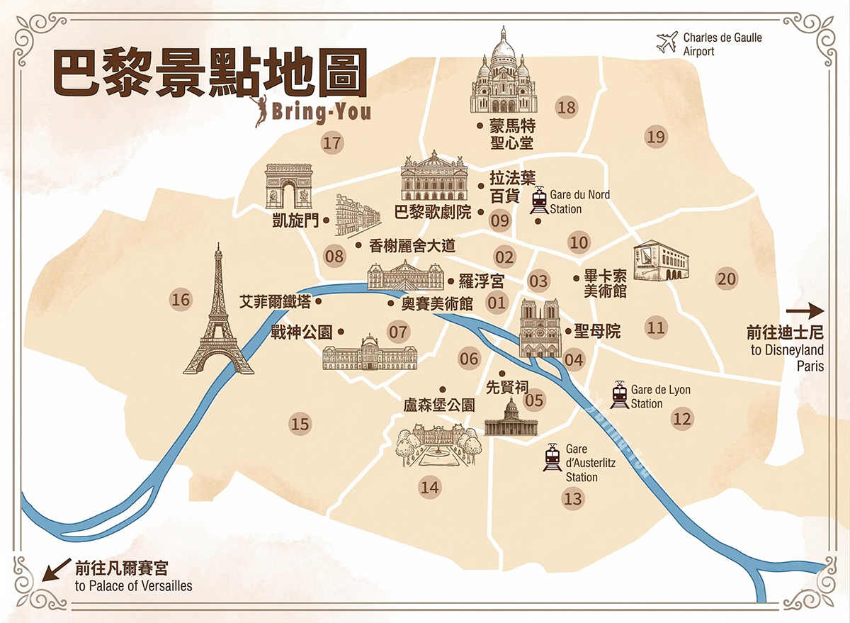 巴黎景點地圖