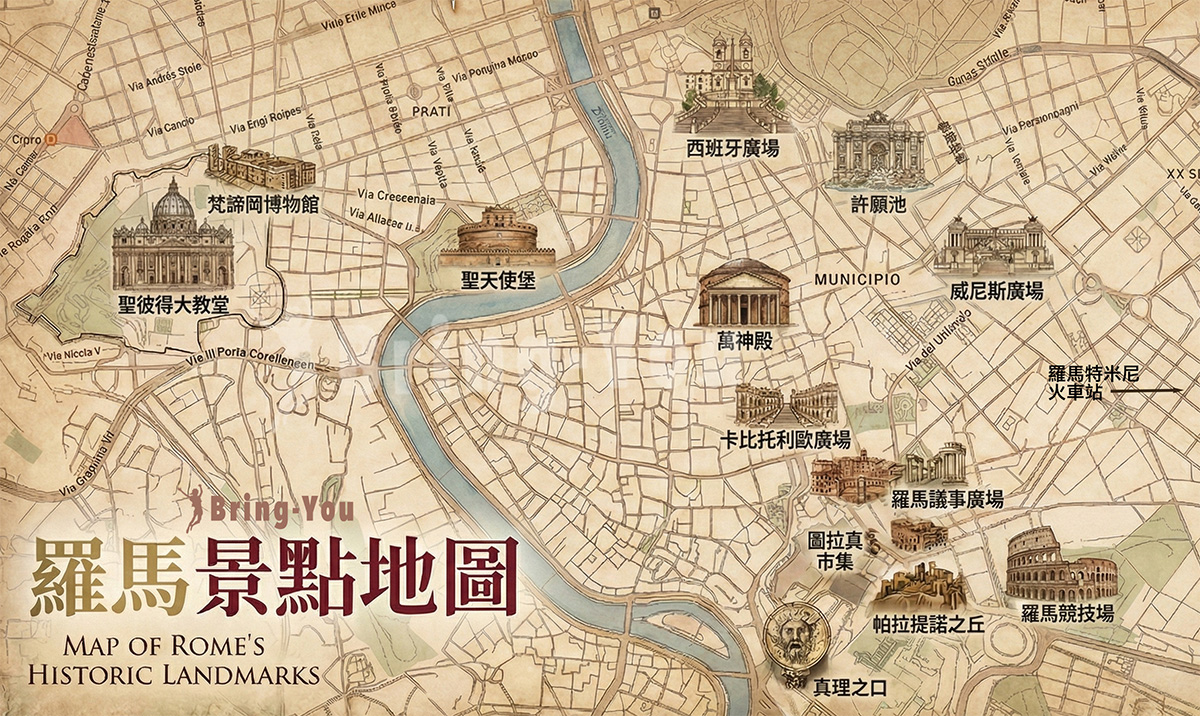 羅馬自由行景點地圖