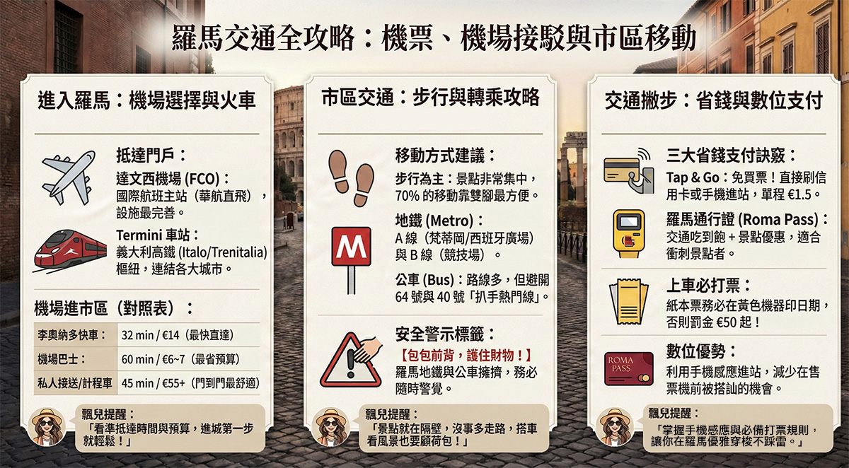 羅馬自由行交通