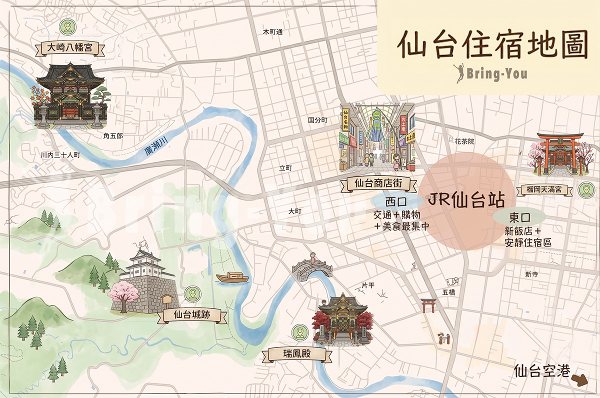 仙台住宿地圖