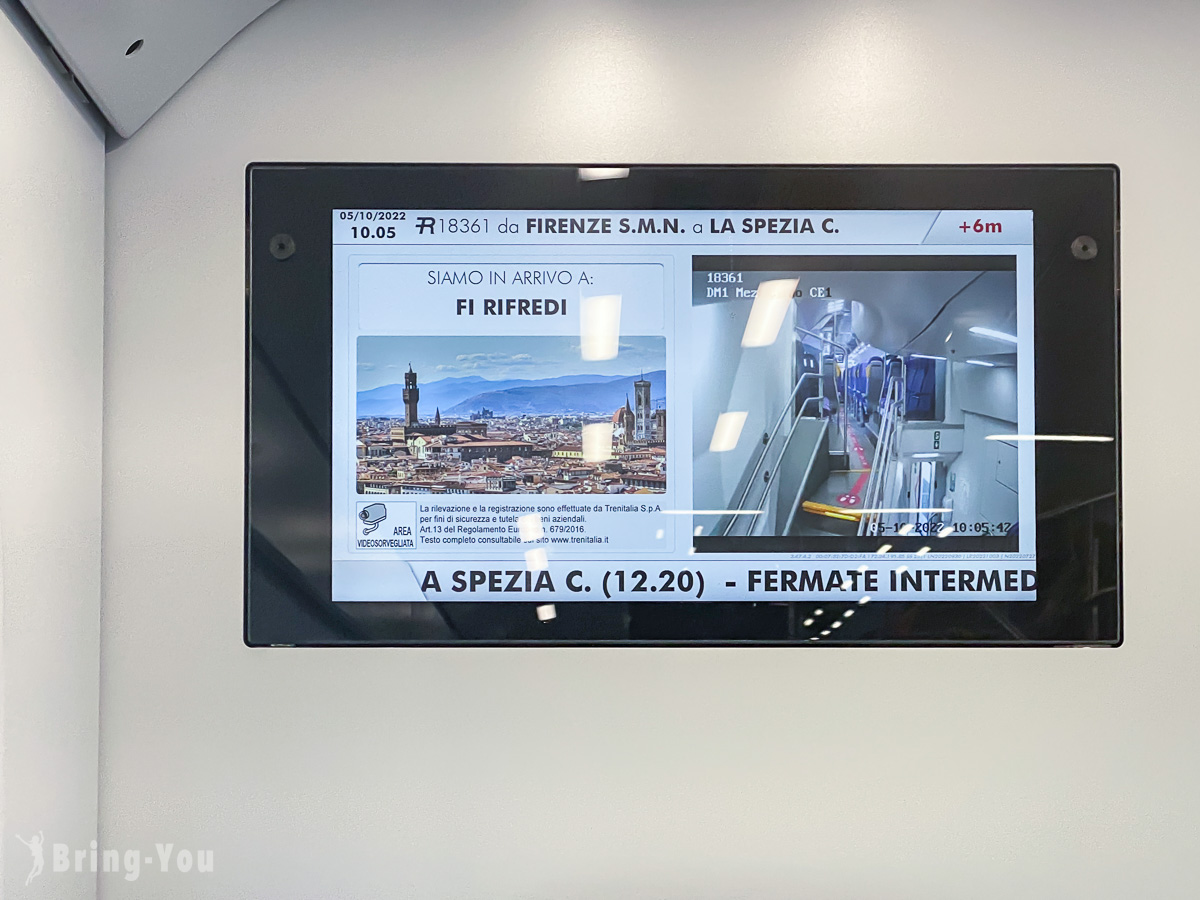 佛罗伦斯 Firenze S.M.N 出发至五渔村 La Spezia 的区间车