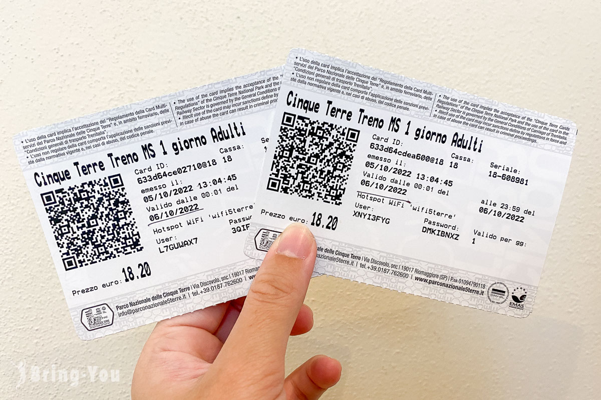 五渔村火车卡(Cinque Terre Card Train/Cinque Terre Treno MS Card)