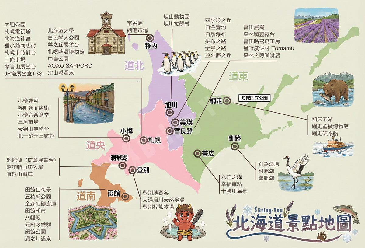北海道景點地圖