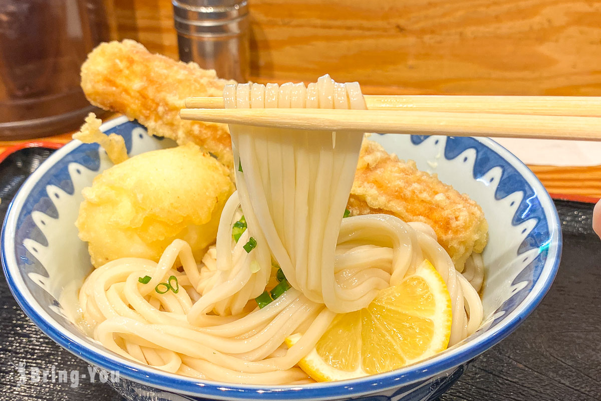 き田たけうどん|炸竹輪、炸流心蛋烏龍麵
