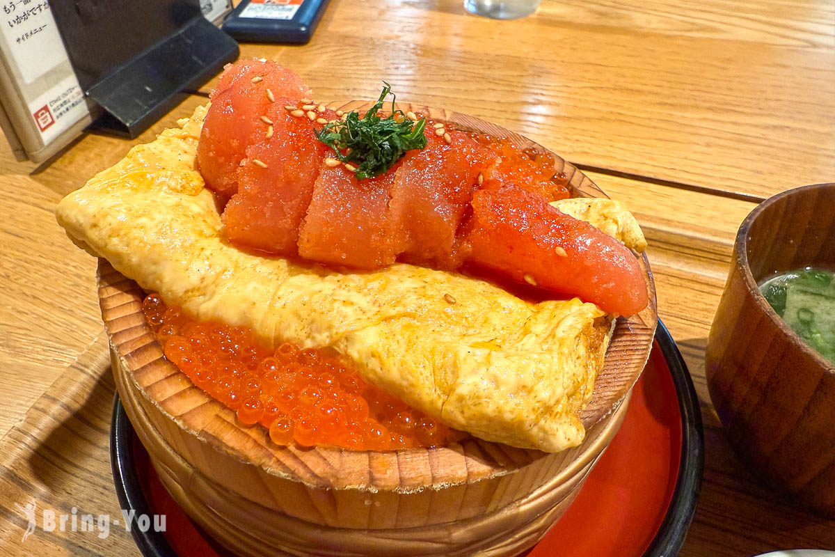 福岡明太子名店|うお田|明太子鮭魚卵玉子燒丼飯
