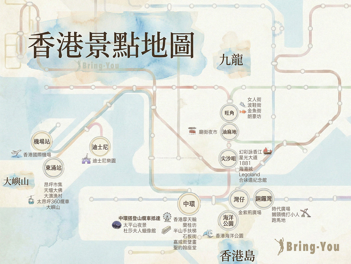 香港景点地图