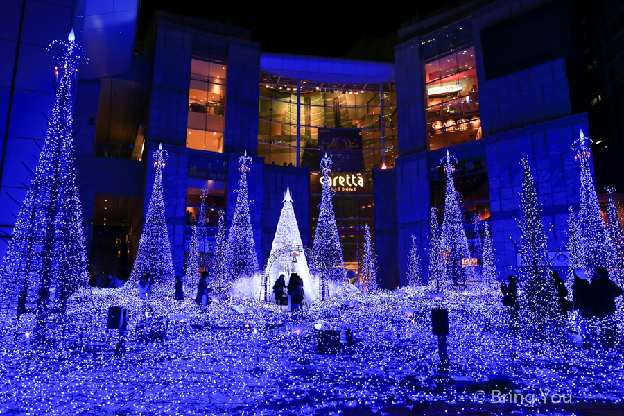 Caretta Illumination｜超美汐留点灯，东京圣诞节蓝色星谷圣诞灯饰（2024 尚未恢复）
