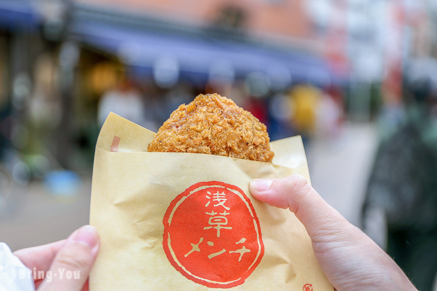 【淺草美食】淺草炸豬肉餅(浅草メンチ)、豐福 黑毛和牛咖哩麵包