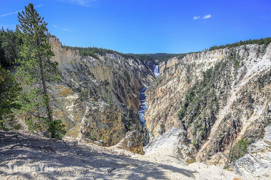 黄石瀑布 Upper and Lower Falls Yellowstone