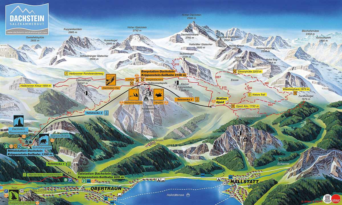 達克斯坦山纜車地圖