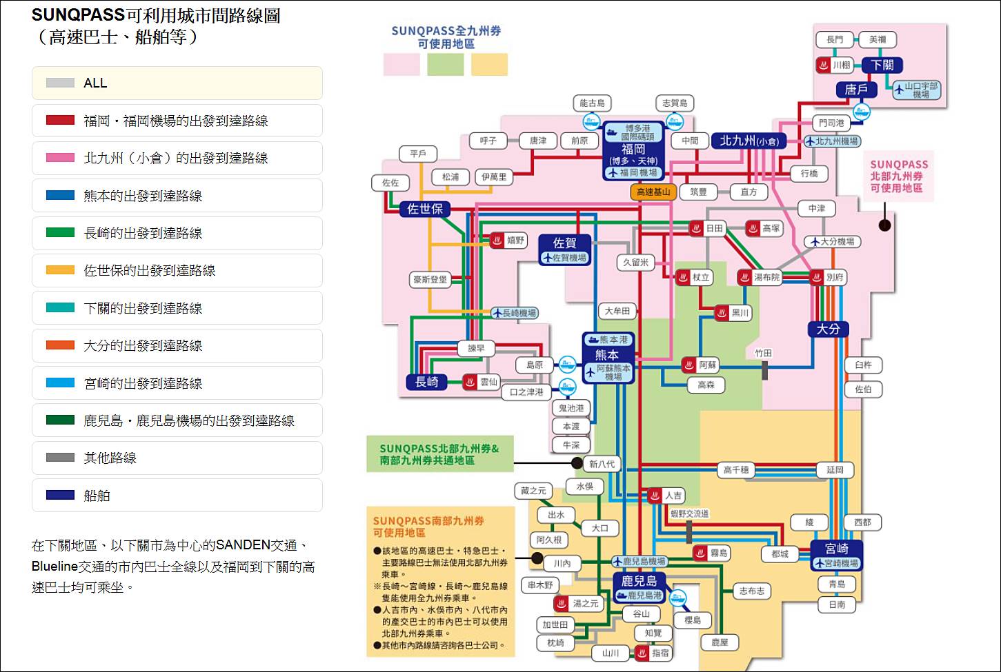 九州 SUNQ PASS 巴士券