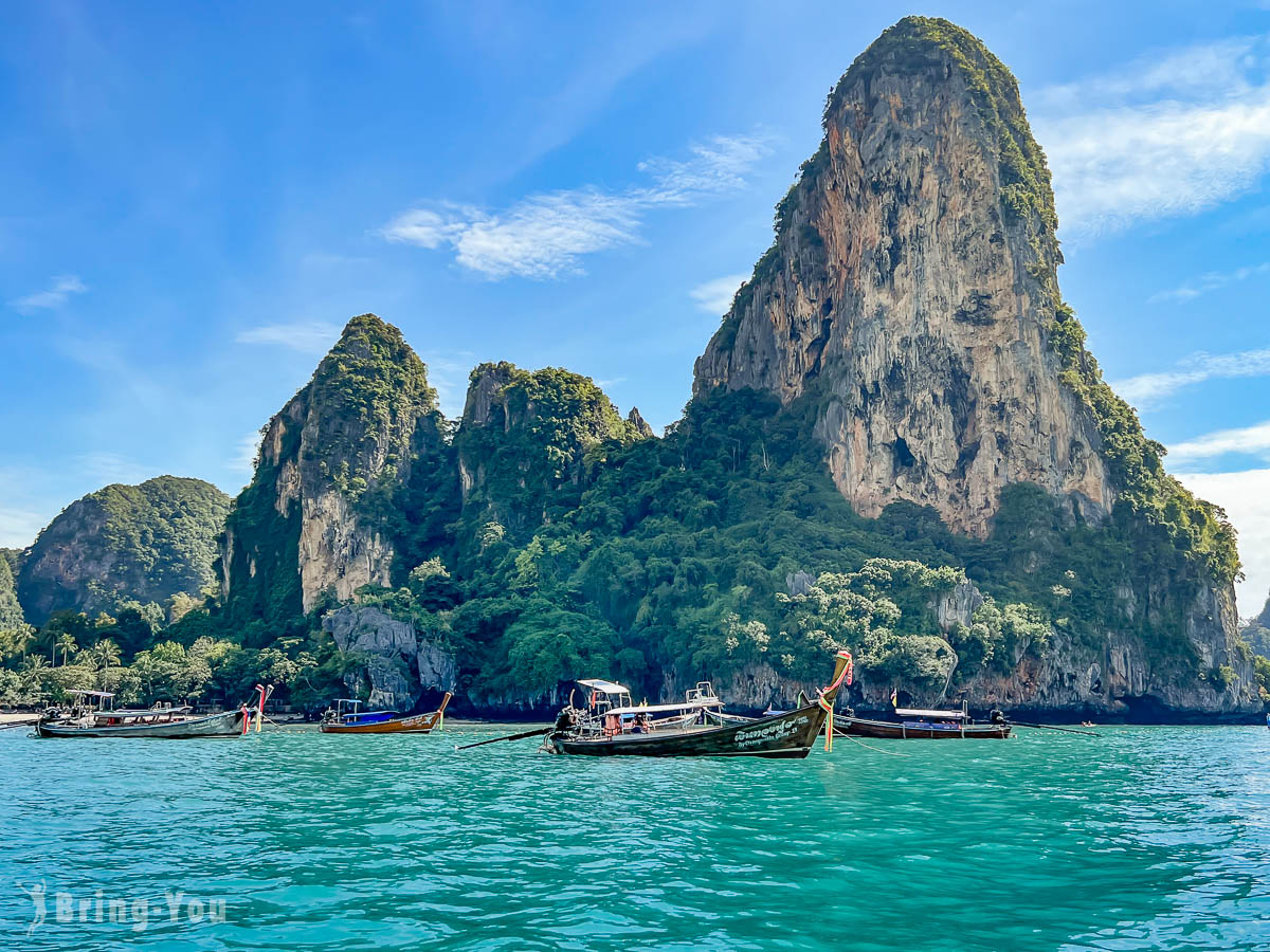 【喀比景點】萊莉海灘 Railay Beach：奧南海灘搭乘長尾船出發交通攻略
