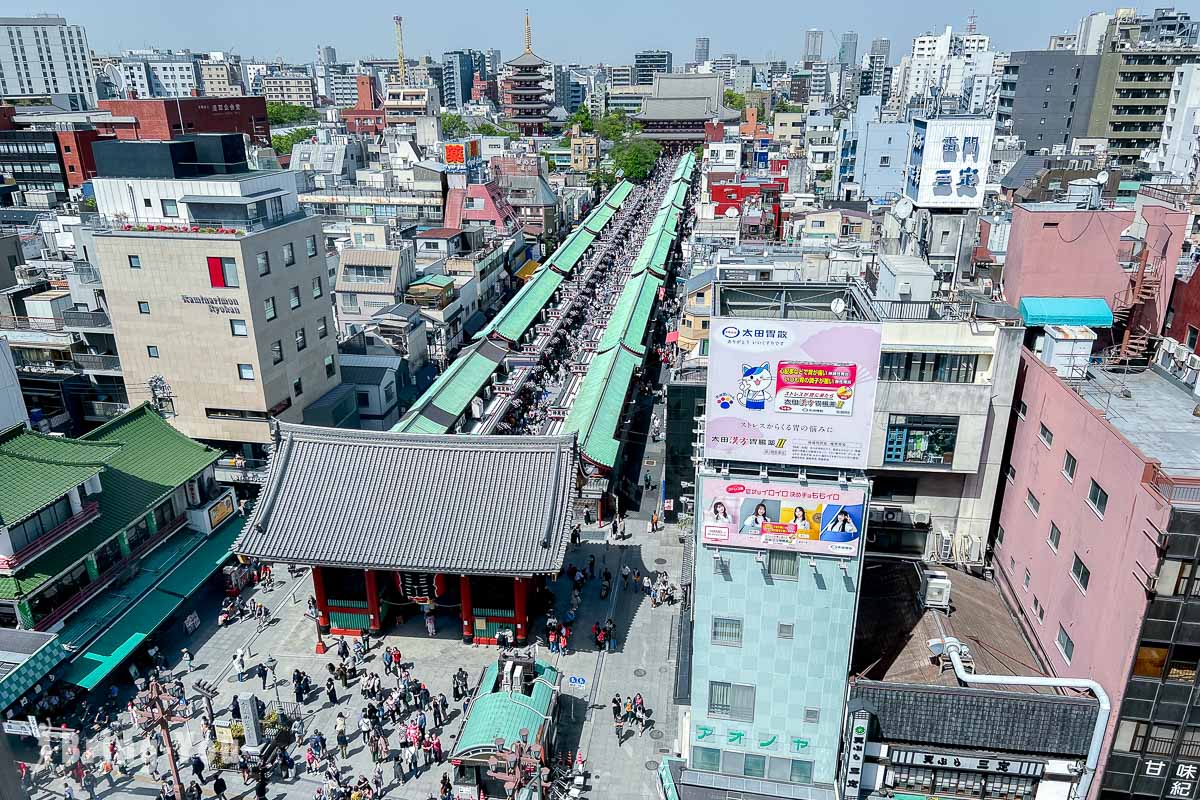 【淺草景點】淺草文化觀光中心：八樓免費展望台眺望雷門、仲見世通景致